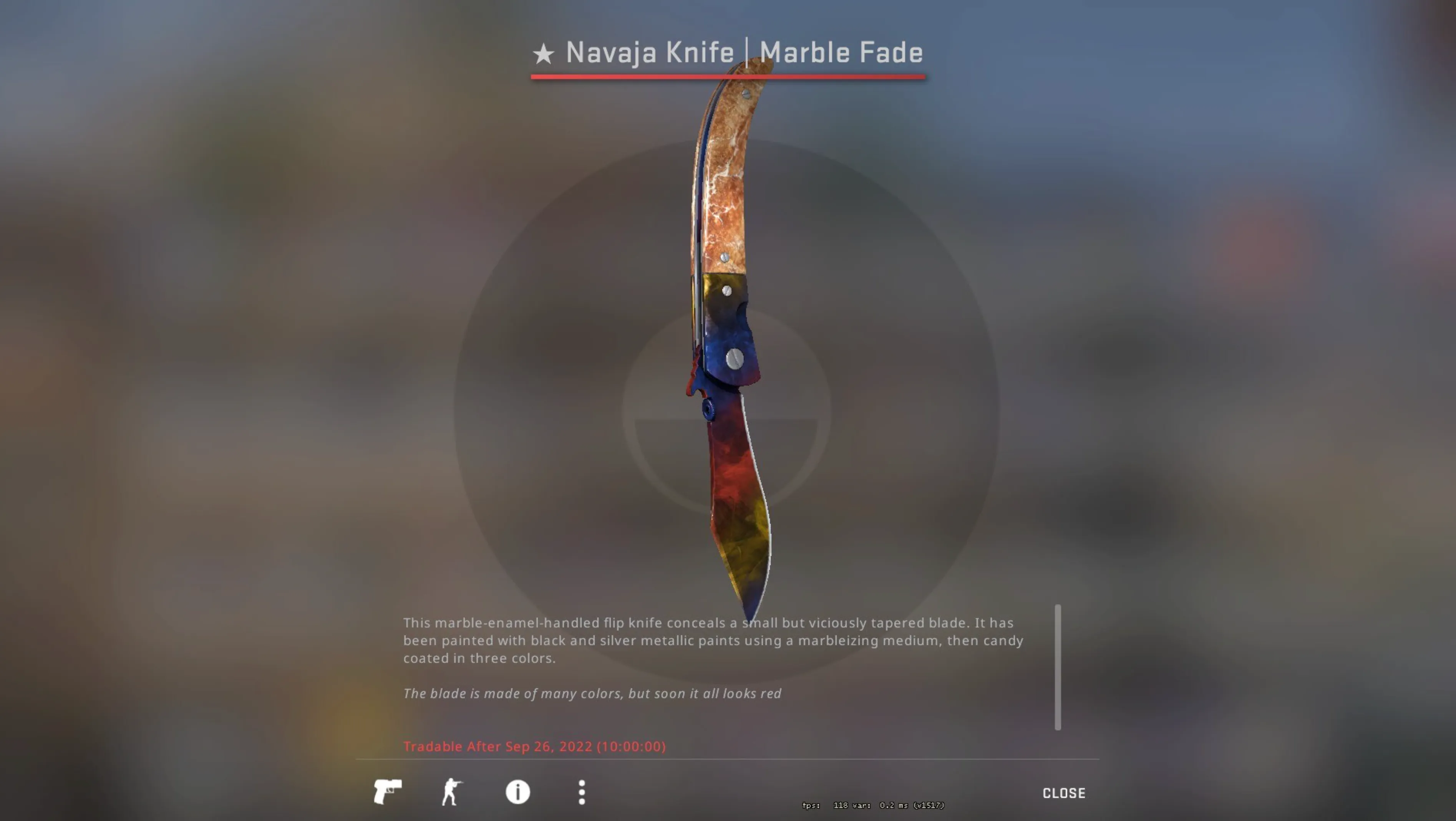 Navaja Knife Marble Fade